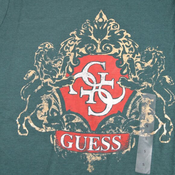 Guess Eco Organic Men’s T-Shirt Green Short Sleeves Logo Size Small Slim Fit NWT - Picture 4 of 16